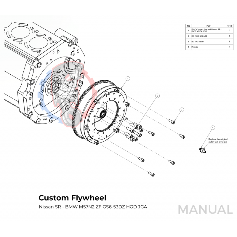 Kit embrayage Stage 1 conversion moteur Nissan SR pour boite BMW M57 HGU HGK