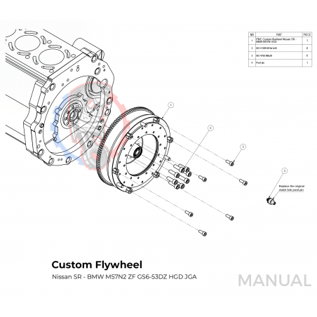 Kit embrayage Stage 1 conversion moteur Nissan SR pour boite BMW M57 HGU HGK