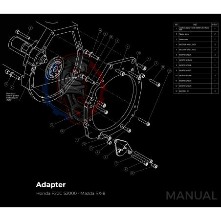 Kit embrayage Stage 1 conversion moteur Honda S2000 boite 6 Mazda RX-8
