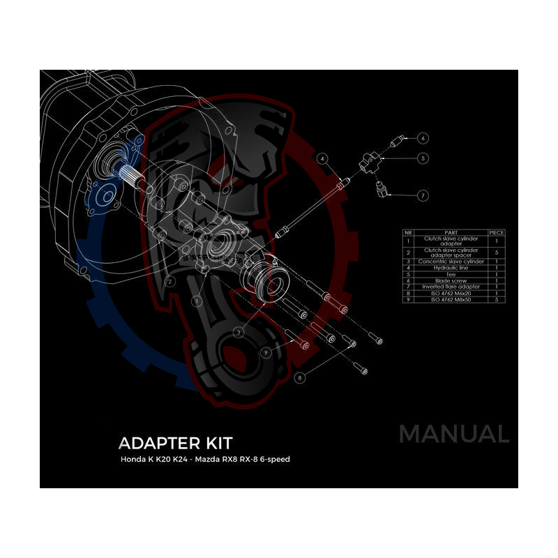 Kit embrayage Stage 1 conversion moteur Honda S2000 boite 6 Mazda RX-8