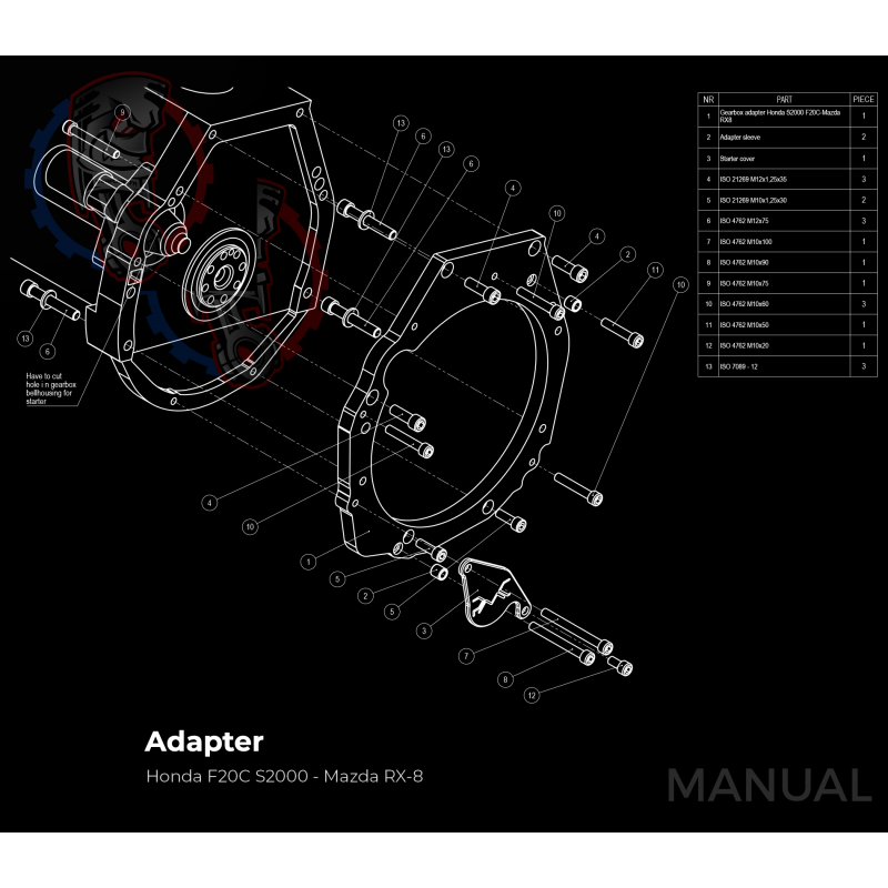 Kit embrayage Stage 1 conversion moteur Honda S2000 boite 5 Mazda RX-8