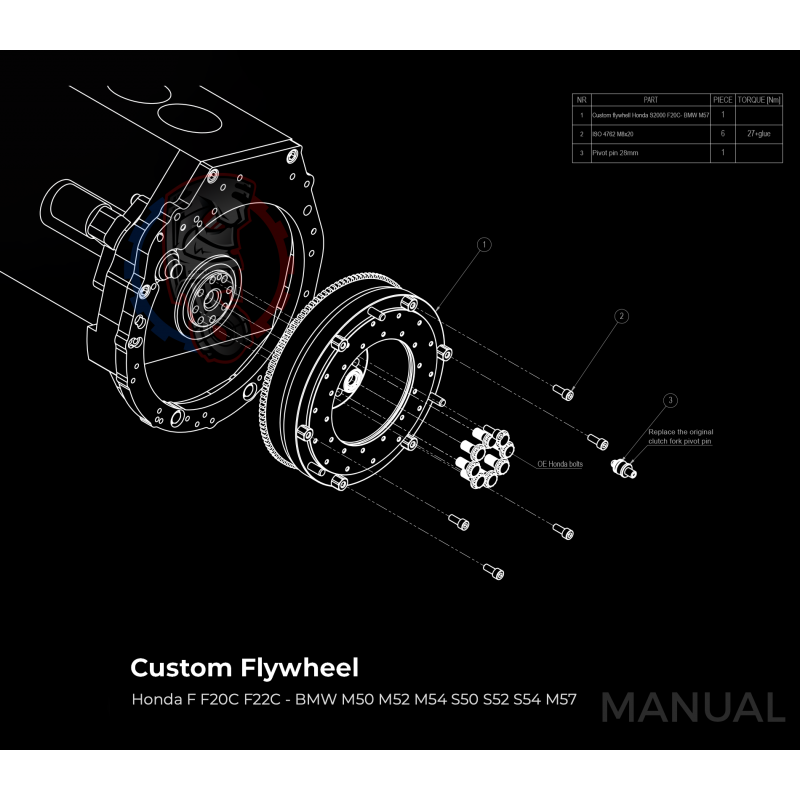 Kit embrayage Stage 1 conversion moteur Honda S2000 boite BMW M57 / E46 S54 M3