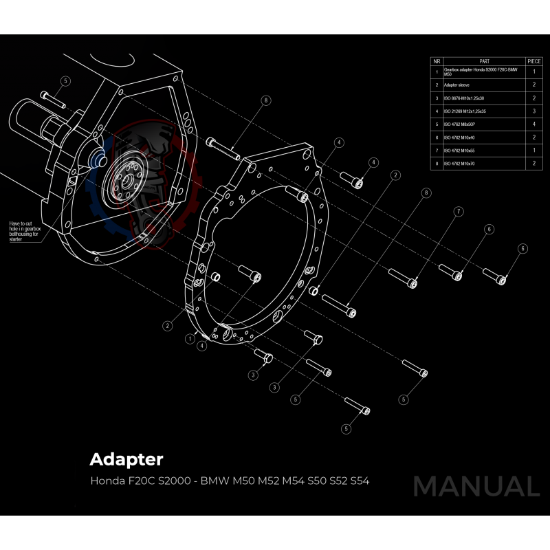 Kit embrayage Stage 1 conversion moteur Honda S2000 boite BMW M57 / E46 S54 M3