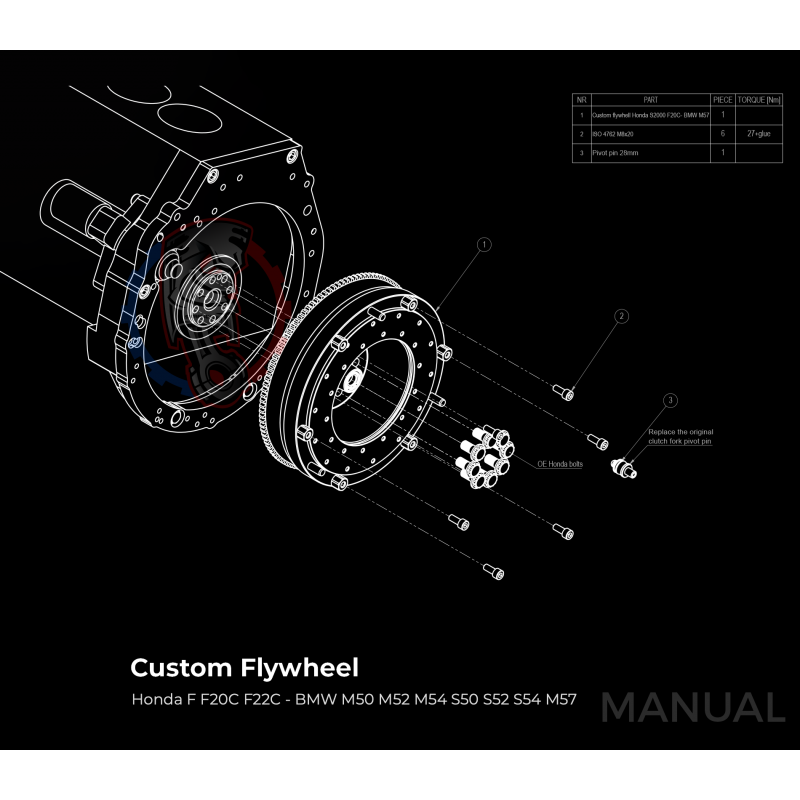 Kit embrayage Stage 1 650n.m conversion moteur Honda S2000 boite BMW M57 / E46 S54 M3