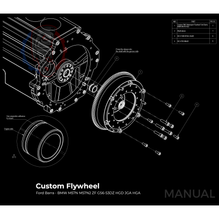 Kit embrayage Stage 1 conversion moteur Ford Barra boite BMW M57