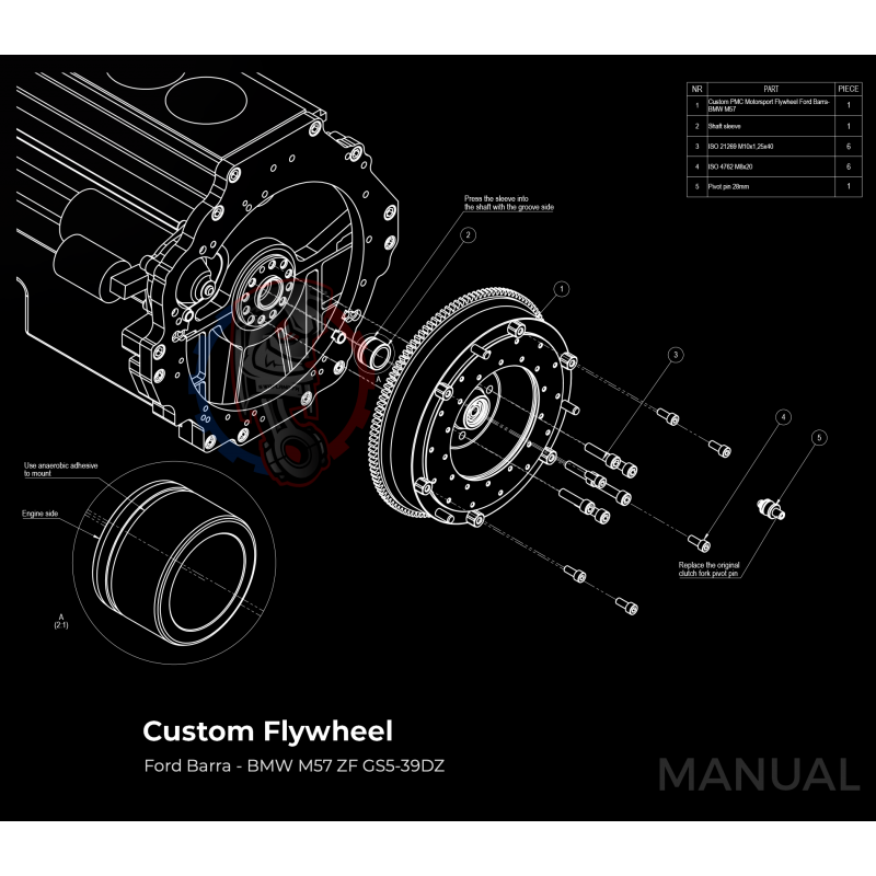 Kit embrayage Stage 1 conversion moteur Ford Barra boite BMW M57