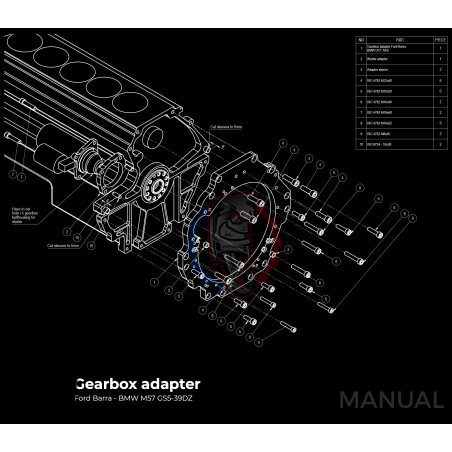 Kit embrayage Stage 1 conversion moteur Ford Barra boite BMW M57