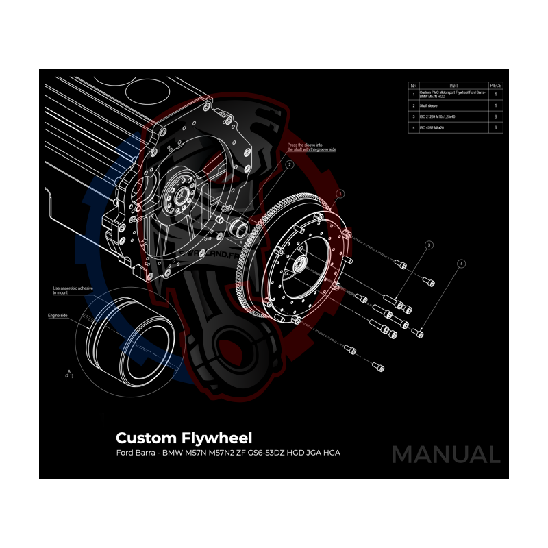 Kit embrayage Stage 1 conversion moteur Ford Barra boite BMW M57
