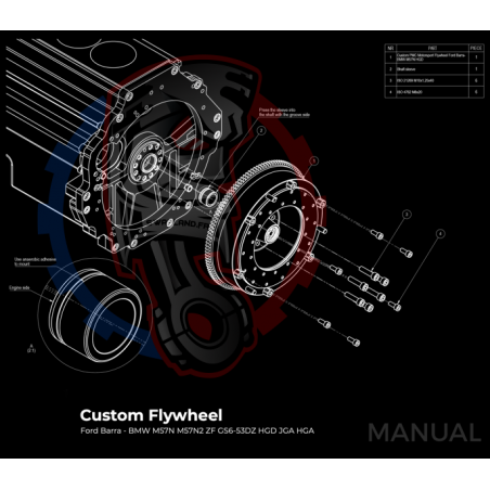 Kit embrayage Stage 1 conversion moteur Ford Barra boite BMW M57