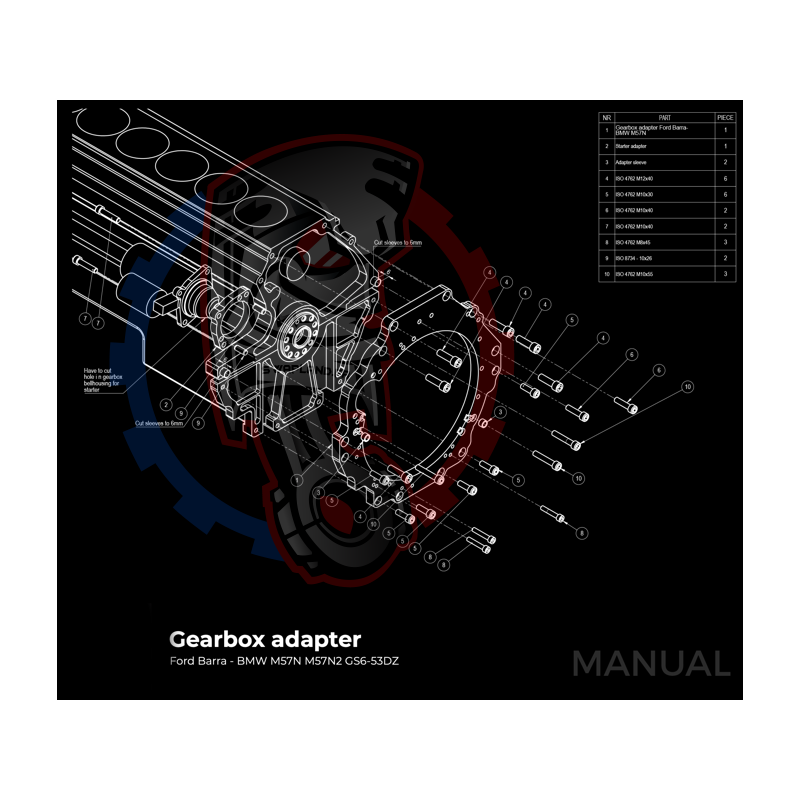 Kit embrayage Stage 1 conversion moteur Ford Barra boite BMW M57