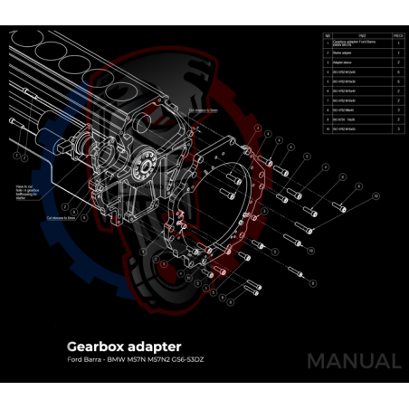 Kit embrayage Stage 1 conversion moteur Ford Barra boite BMW M57
