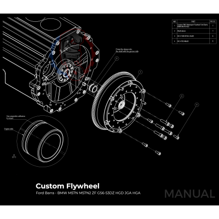 Kit embrayage Stage 1 650 Nm conversion moteur Ford Barra boite BMW M57