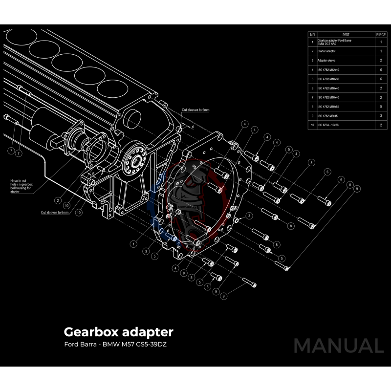 Kit embrayage Stage 1 650 Nm conversion moteur Ford Barra boite BMW M57