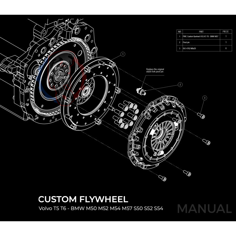 Kit embrayage Stage 1 conversion moteur Volvo T5 T6 boite BMW M50 M52 M54