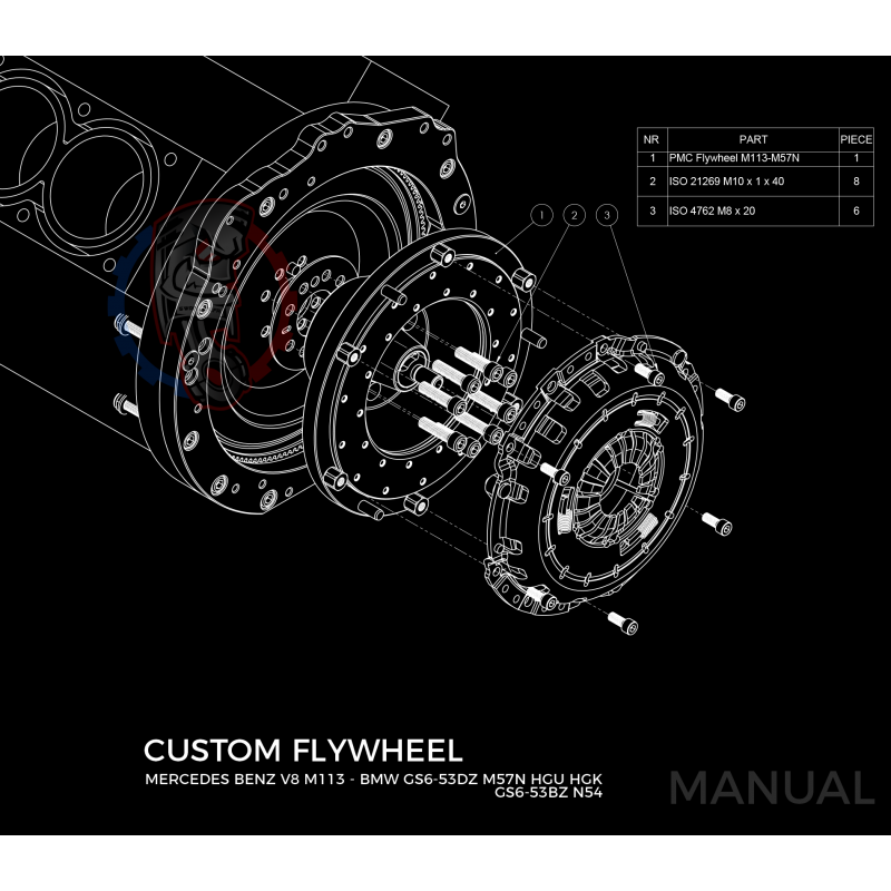 Kit embrayage Stage 1 conversion moteur Mercedes M104 boite BMW M57