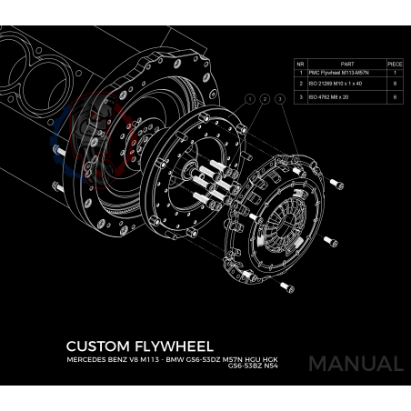Kit embrayage Stage 1 conversion moteur Mercedes M104 boite BMW M57