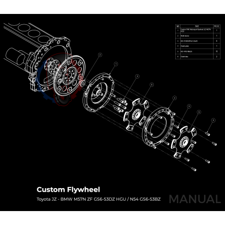 Kit embrayage Stage 4 conversion moteur Toyota 2JZ 1JZ pour boite BMW M57N