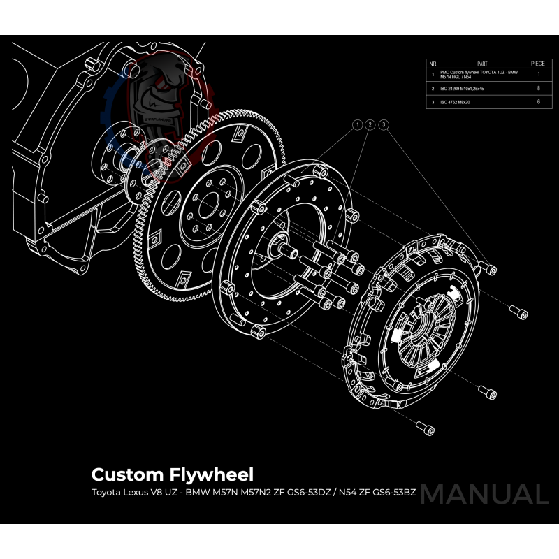 Kit embrayage Stage 1 conversion moteur Toyota V8 UZ boite M57N N54 650 Nm