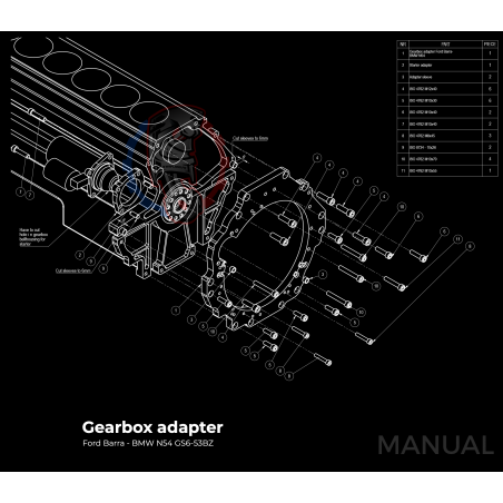 Kit embrayage Stage 3 conversion moteur Ford Barra boite BMW M57 N54