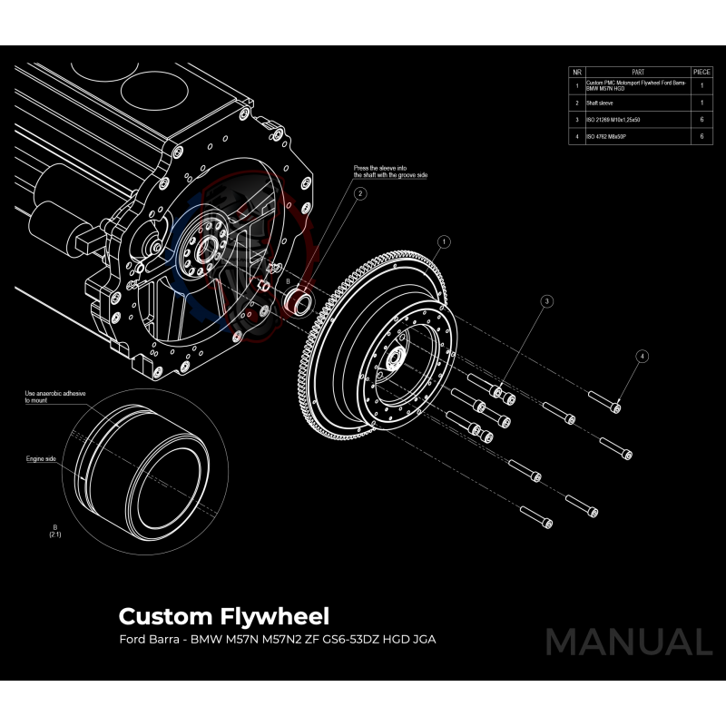 Kit embrayage Stage 3 conversion moteur Ford Barra boite BMW M57