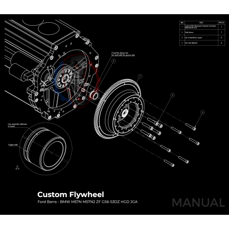Kit embrayage Stage 3 conversion moteur Ford Barra boite BMW M57