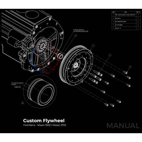 Kit embrayage Stage 1 conversion moteur Ford Barra boite Nissan 350Z 370Z