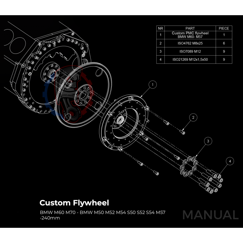 Kit embrayage Race stage 1conversion moteur BMW M70 pour boite BMW M57 / E46 S54 M3