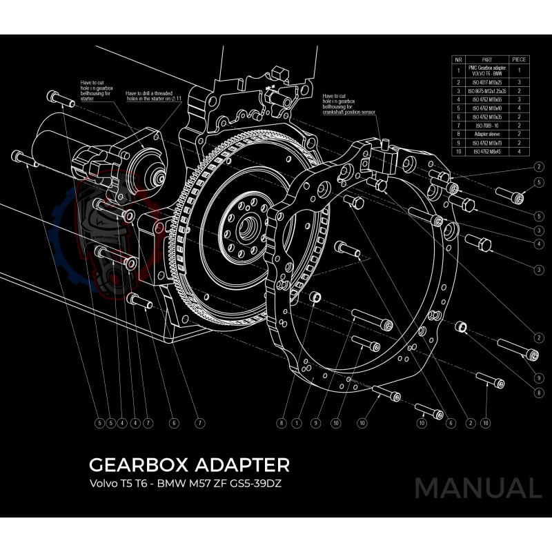 Kit embrayage Stage 1 conversion moteur Volvo T5 T6 boite BMW M57 / E46 S54 M3