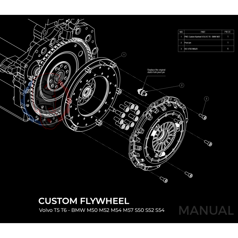 Kit embrayage Stage 1 conversion moteur Volvo T5 T6 boite BMW M57N HGU HGK / N54
