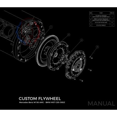 Kit embrayage Stage 1 conversion moteur Mercedes M113 boite BMW M57 / E46 S54 M3