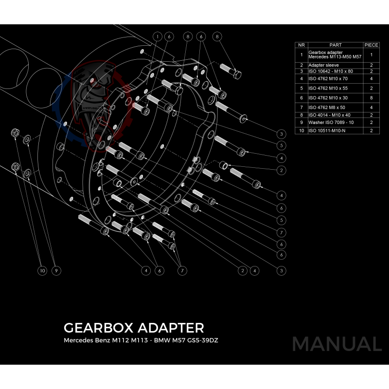 Kit embrayage Stage 1 conversion moteur Mercedes M113 boite BMW M57 / E46 S54 M3