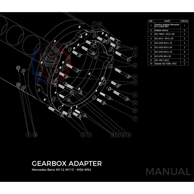 Kit embrayage Race Stage 1 conversion moteur Mercedes M113 boite BMW M50 S50 M52 S52 M54
