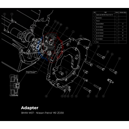 Kit embrayage stage 2 conversion moteur BMW M57 pour boite Nissan Patrol Y61 ZD30 2