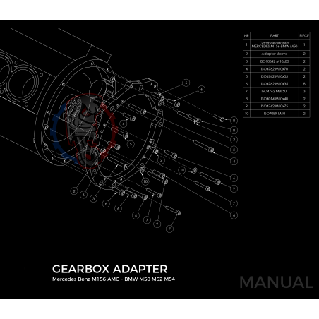 Kit embrayage Race Stage 2 conversion moteur Mercedes M156 boite BMW M57 / E46 S54 M3