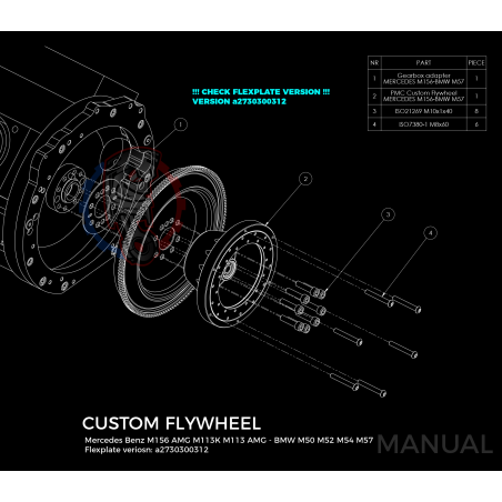 Kit embrayage Race Stage 2 conversion moteur Mercedes M156 boite BMW M57 / E46 S54 M3