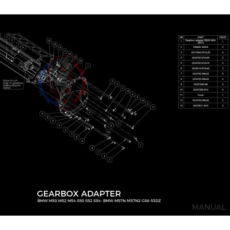 Kit embrayage stage 2 conversion moteur BMW M50 M52 M54 S50 S52 S54 pour boite BMW M57N HGU HGK