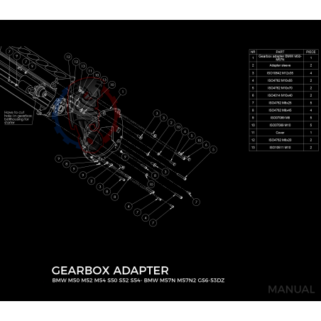 Kit embrayage stage 2 conversion moteur BMW M50 M52 M54 S50 S52 S54 pour boite BMW M57N HGU HGK