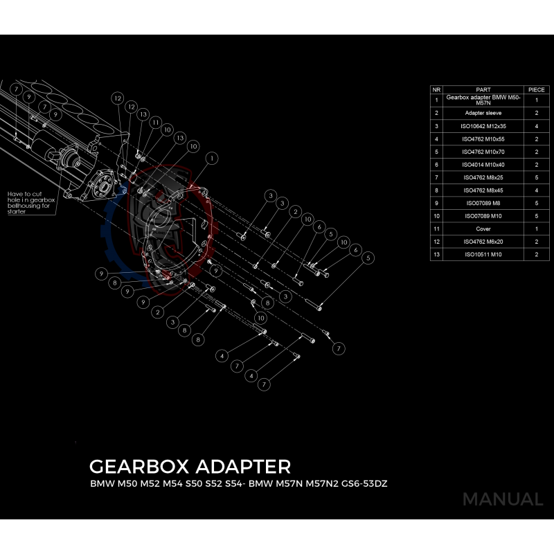 Kit embrayage Race stage 2 conversion moteur BMW M50 M52 M54 S50 S52 S54 boite BMW M57N HGD JGA