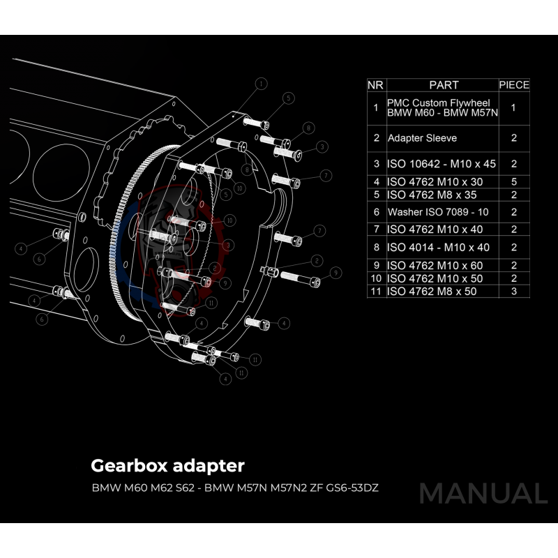 Kit embrayage Race stage 2 conversion moteur BMW M60 M62 boite BMW M57N HGD JGA