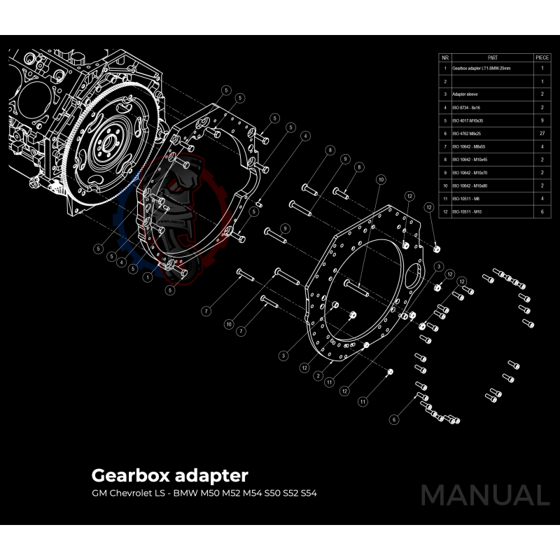 Kit embrayage Race Stage 1 conversion moteur GM Chevrolet V8 LS boite BMW M50 S50 M52 S52 M54