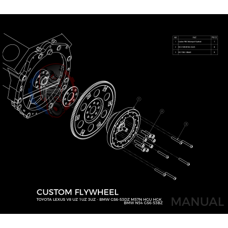 Kit embrayage Race stage 3 conversion moteur Toyota UZ boite BMW M57N HGD JGA