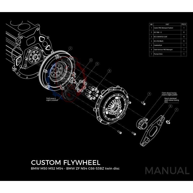 Kit embrayage stage 2 conversion moteur BMW M50 S50 M52 S52 M54 S54 pour boite BMW N54