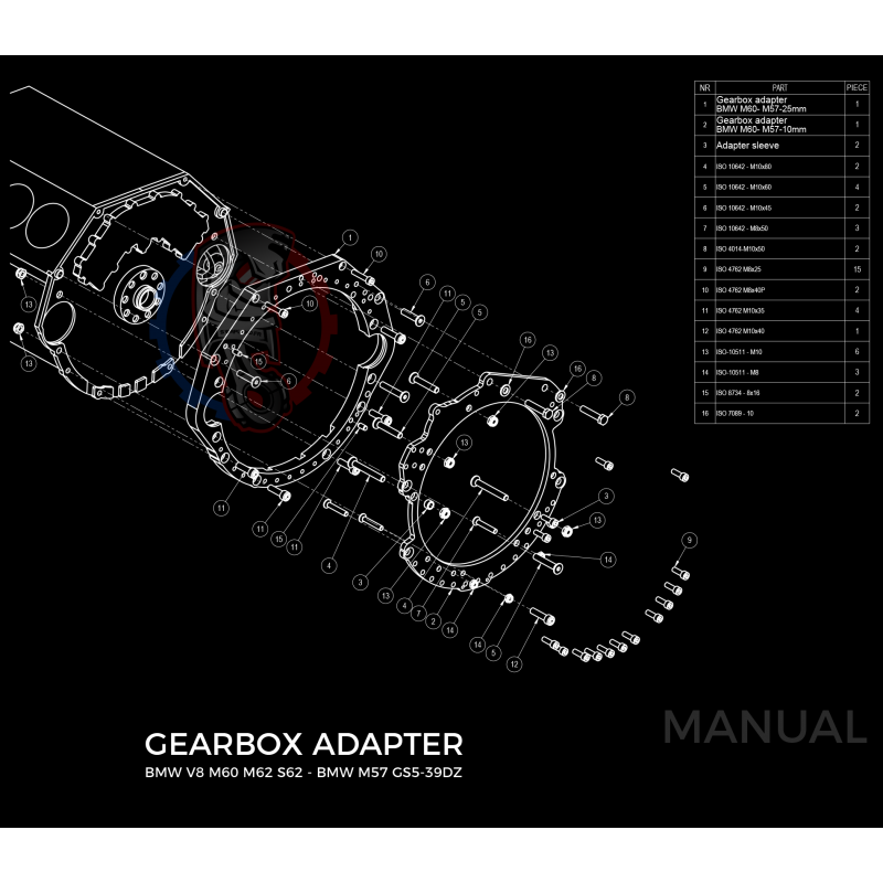 Kit embrayage stage 1 conversion moteur BMW M60 pour boite BMW M57 / E46 S54 M3