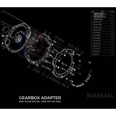 Kit embrayage stage 1 conversion moteur BMW M60 pour boite BMW M57 / E46 S54 M3