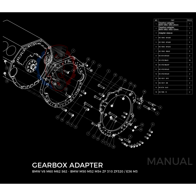 Kit embrayage Race stage 1 conversion moteur BMW M60 boite BMW M57 / E46 S54 M3