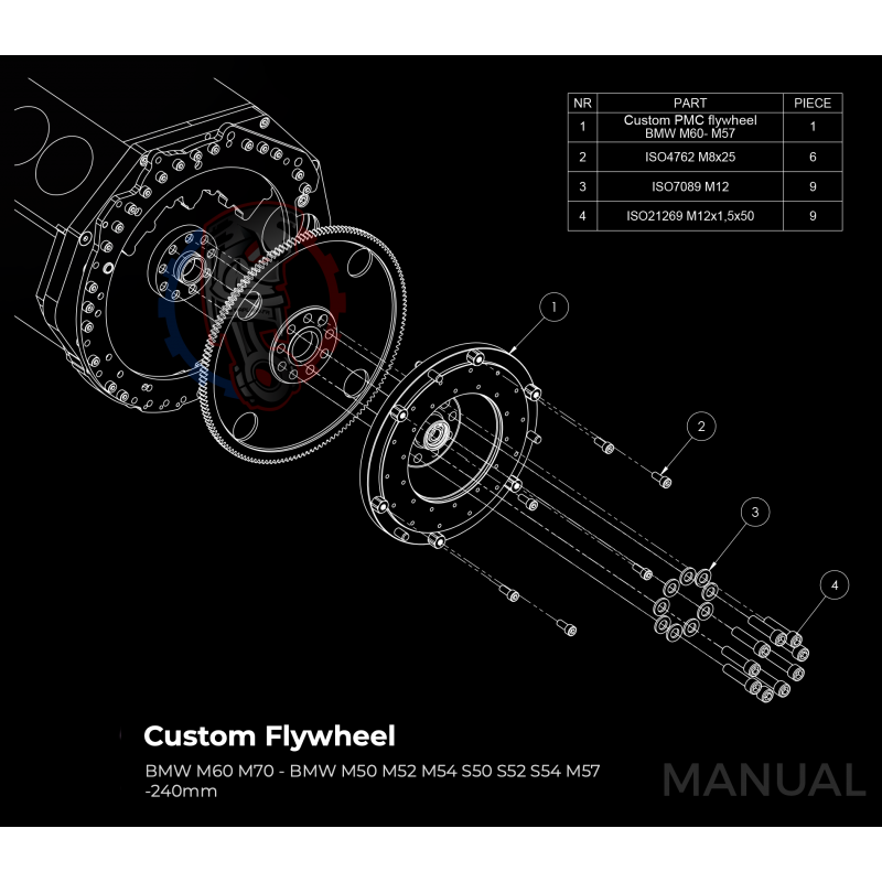 Kit embrayage Race stage 1 conversion moteur BMW M60 boite BMW M57 / E46 S54 M3
