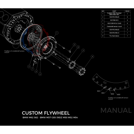 Kit embrayage stage 1 conversion moteur BMW M62 S62 pour boite BMW M57 / E46 S54 M3