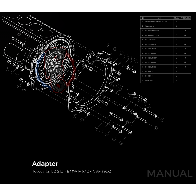 Kit embrayage Race stage 2 conversion moteur Toyota 1JZ 2JZ boite BMW M57 / E46 S54 M3
