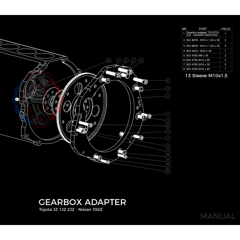 Kit embrayage Race stage 2 conversion moteur Toyota 1JZ 2JZ boite Nissan 350Z Z33 370Z Z34 CD009