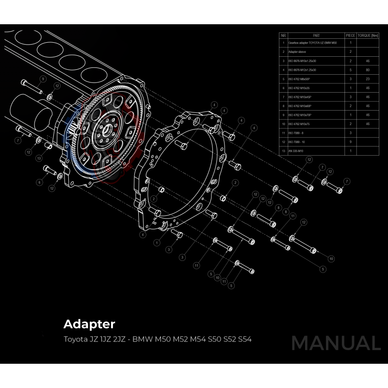 Kit embrayage Race stage 3 conversion moteur Toyota JZ 1JZ 2JZ boite BMW M50 S50 M52 S52 M54